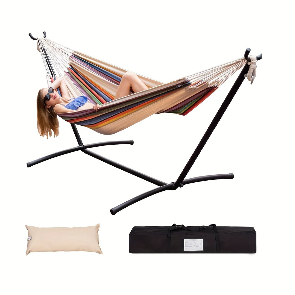 Heavy-Duty Double Hammock with Stand