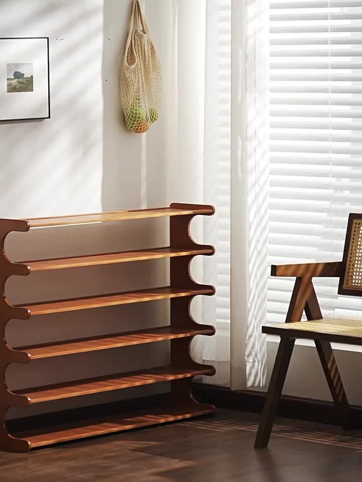 Bamboo Shoe Rack Organizer – 5 or 6 Tier Wooden Entryway Shelf | Space-Saving Storage