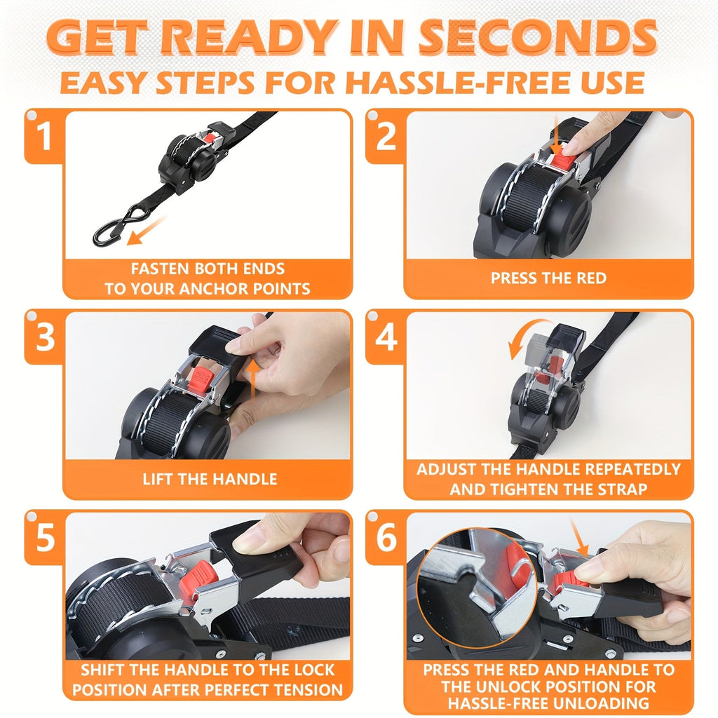 Retractable Ratchet Tie Down Straps