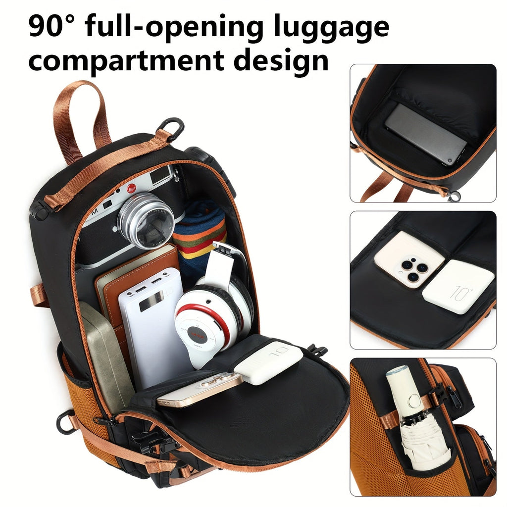 Anti-Theft Sling Bag – USB Charging Port, 90° Full-Open Main Compartment, Water-Resistant | Travel & Daily Carry