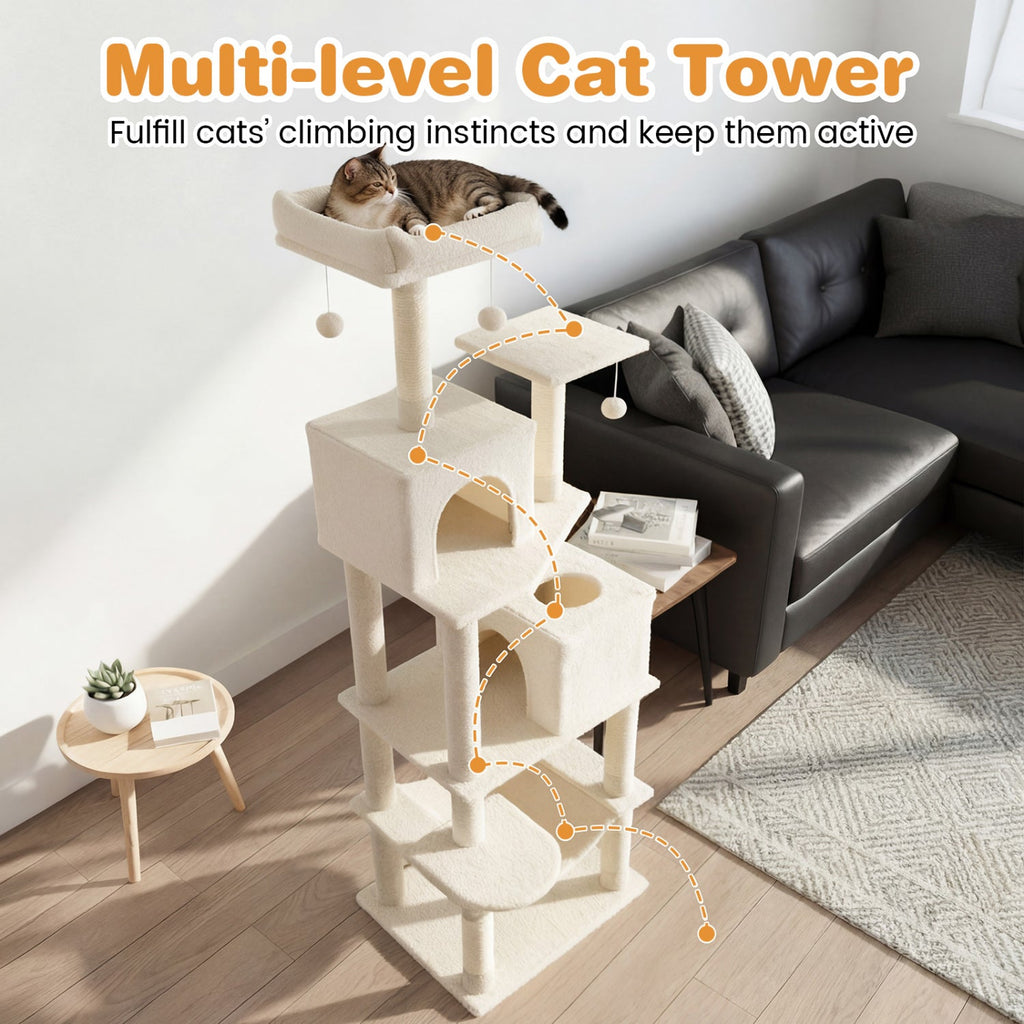 75" Multi-Level Cat Tree Tower