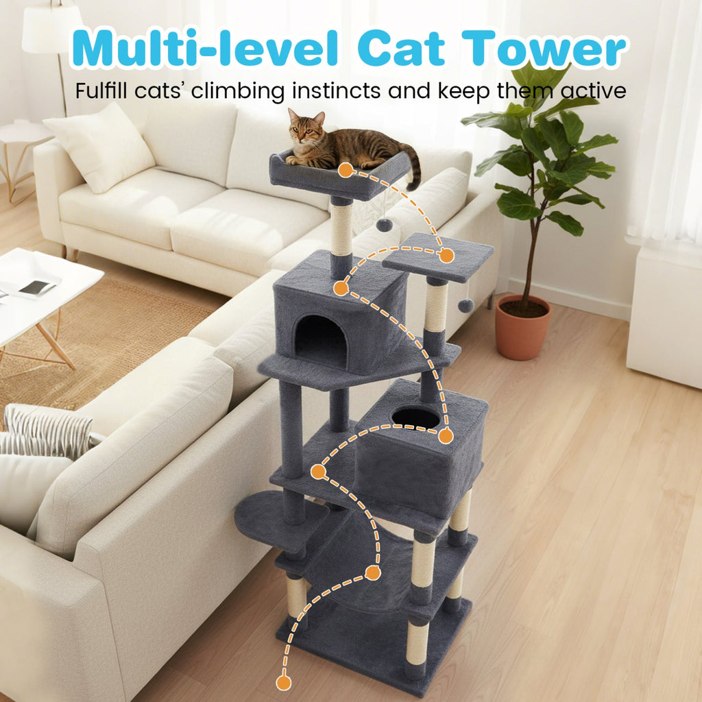 75" Multi-Level Cat Tree Tower