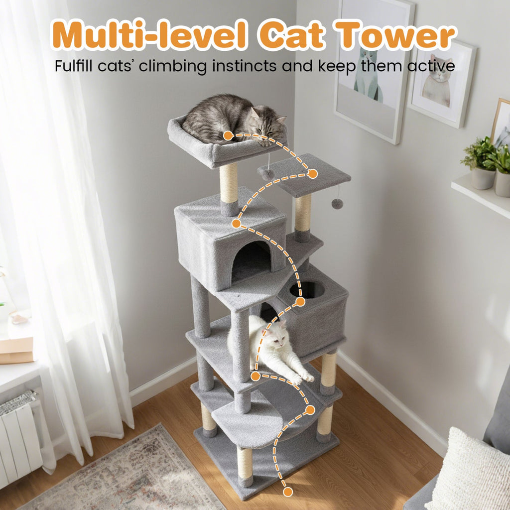 75" Multi-Level Cat Tree Tower