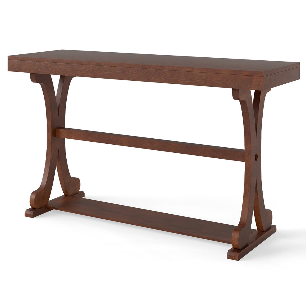 52" Vintage Narrow Console Table with Storage Shelf