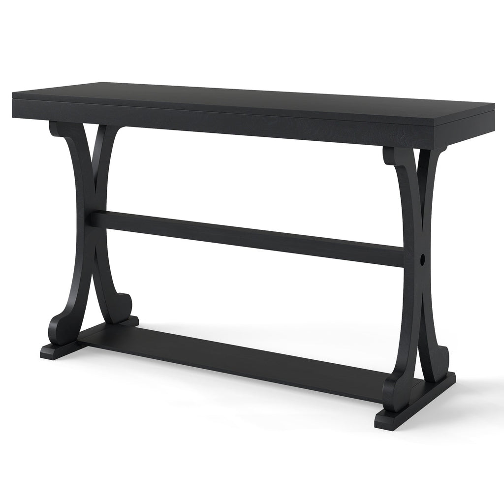 52" Vintage Narrow Console Table with Storage Shelf