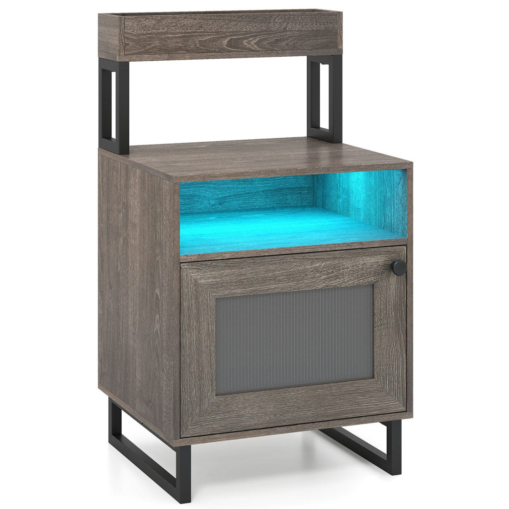 Modern Nightstand with RGB LED Lights