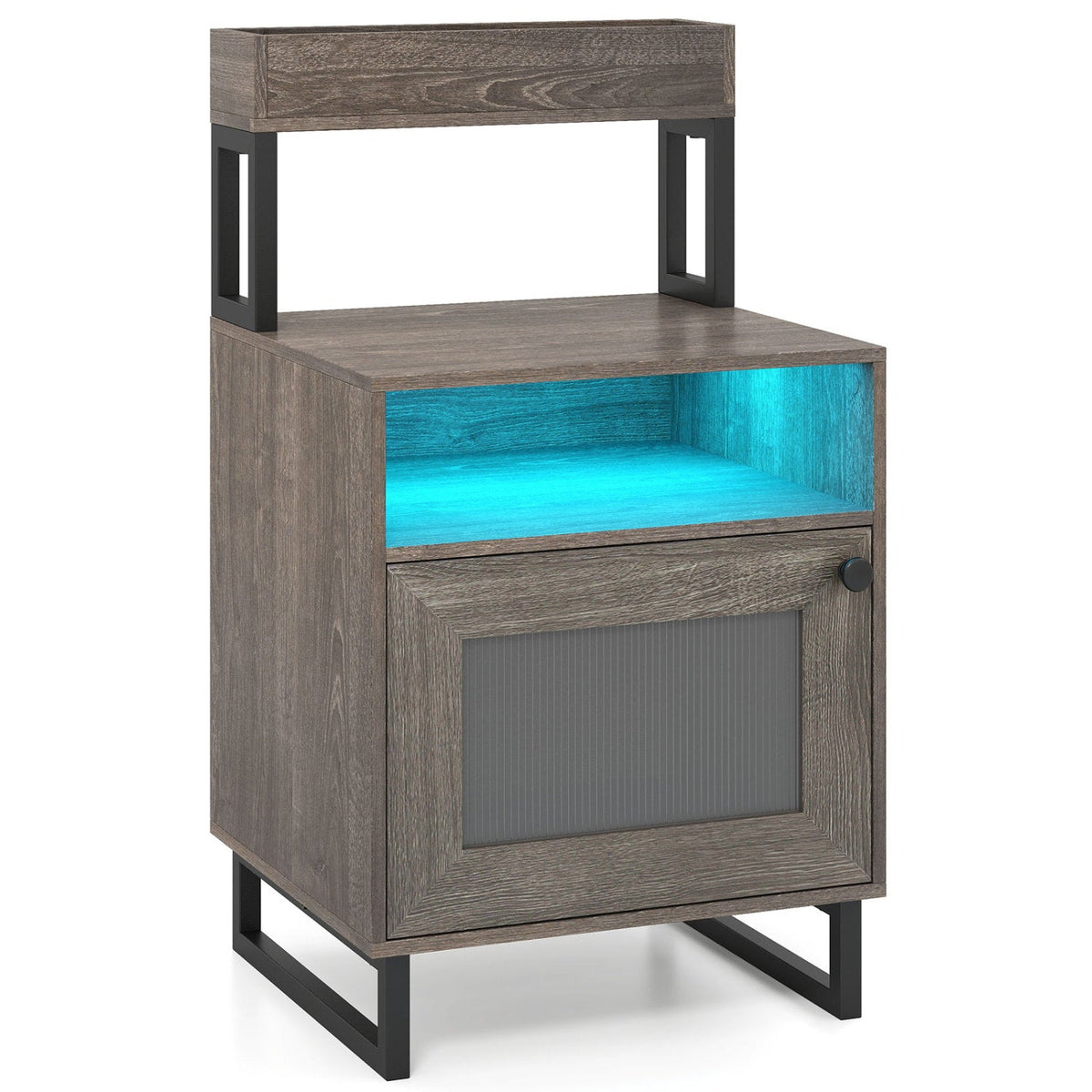 Modern Nightstand with RGB LED Lights