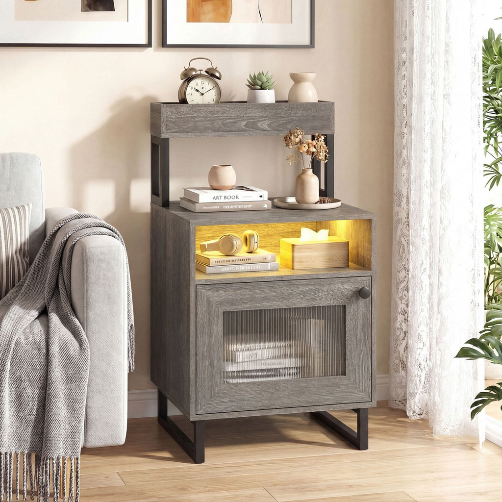 Modern Nightstand with RGB LED Lights