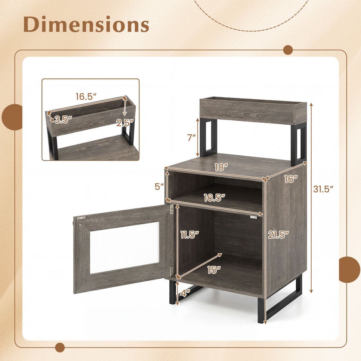 Modern Nightstand with RGB LED Lights