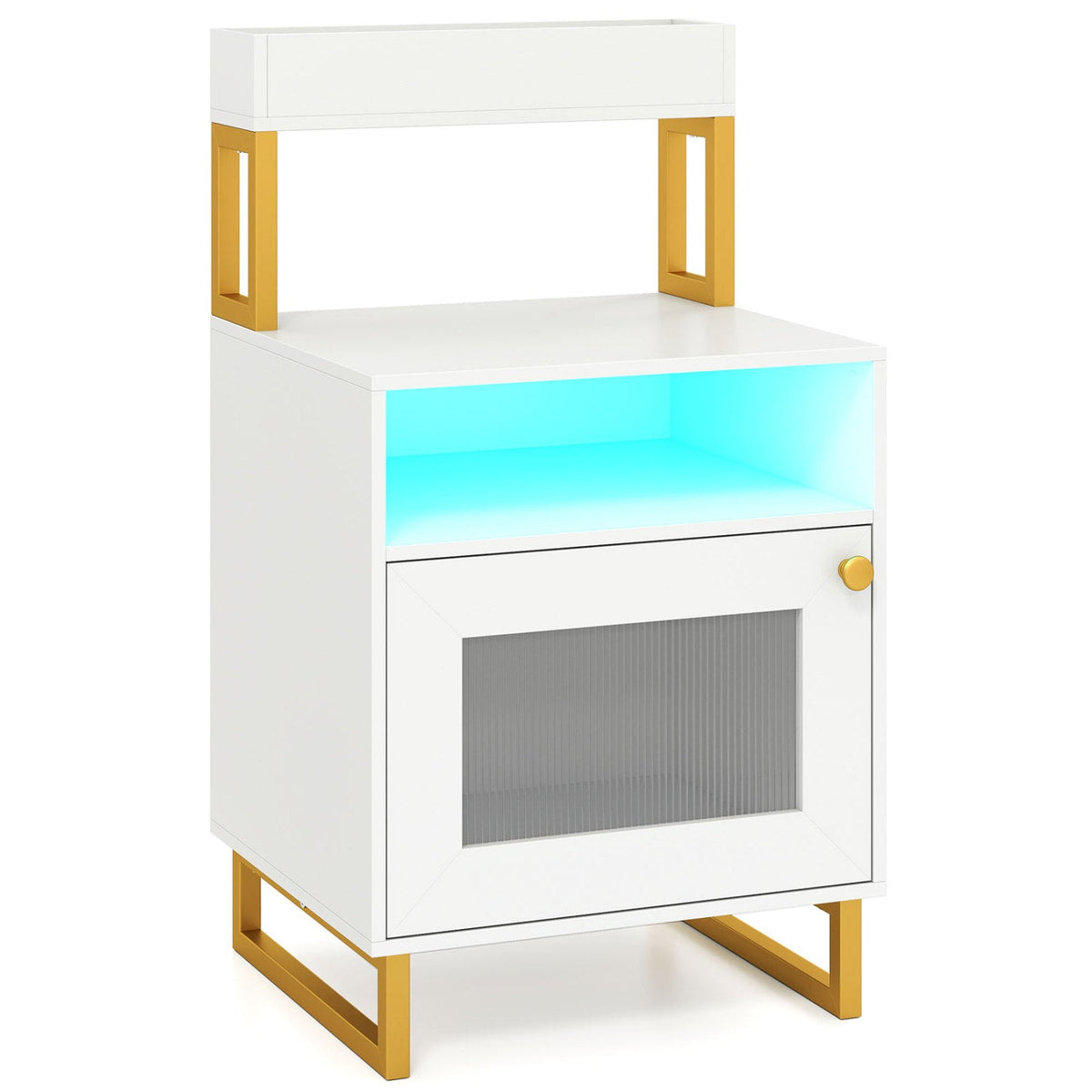 Modern Nightstand with RGB LED Lights