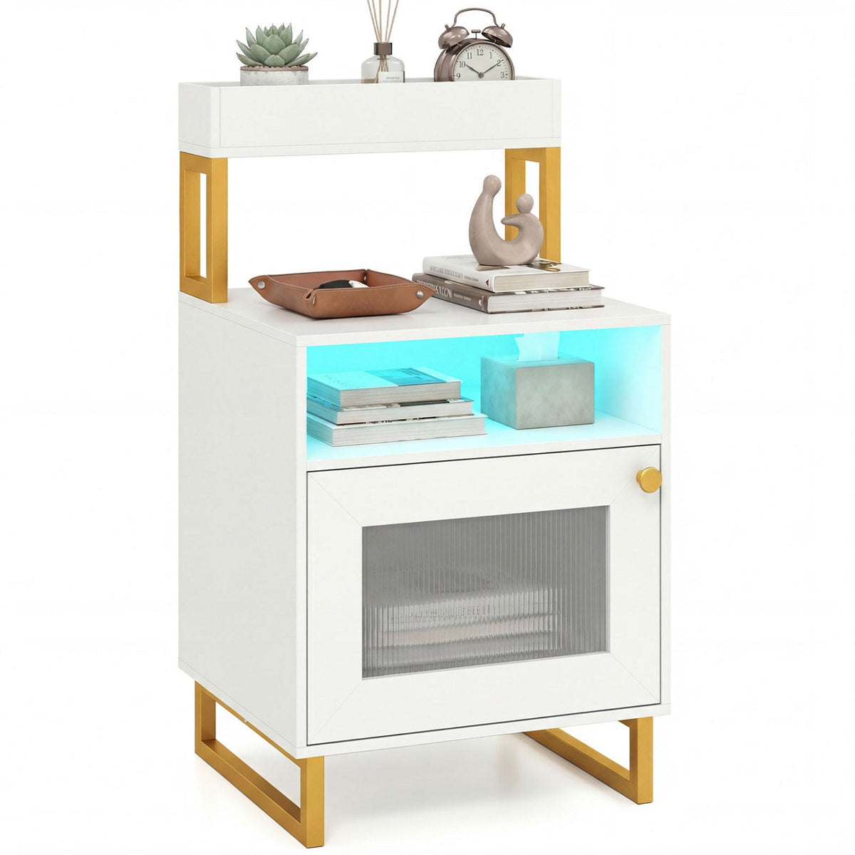 Modern Nightstand with RGB LED Lights