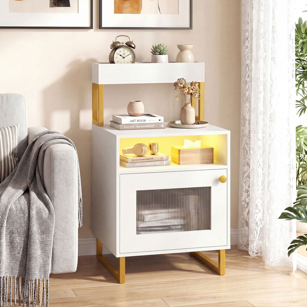 Modern Nightstand with RGB LED Lights