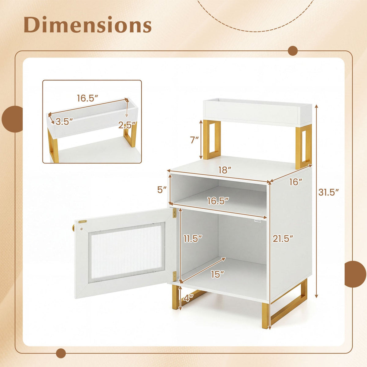 Modern Nightstand with RGB LED Lights