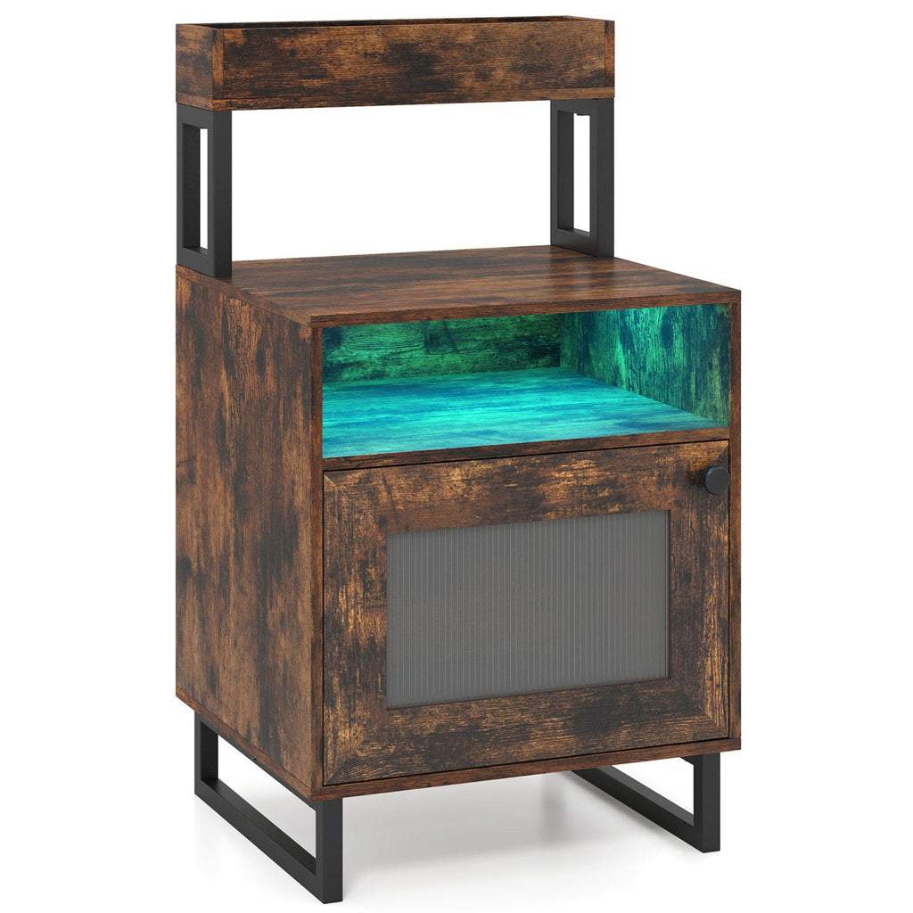 Modern Nightstand with RGB LED Lights