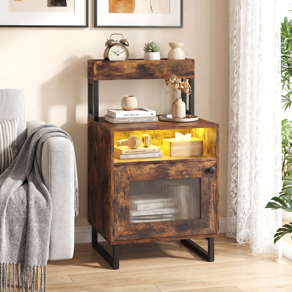 Modern Nightstand with RGB LED Lights