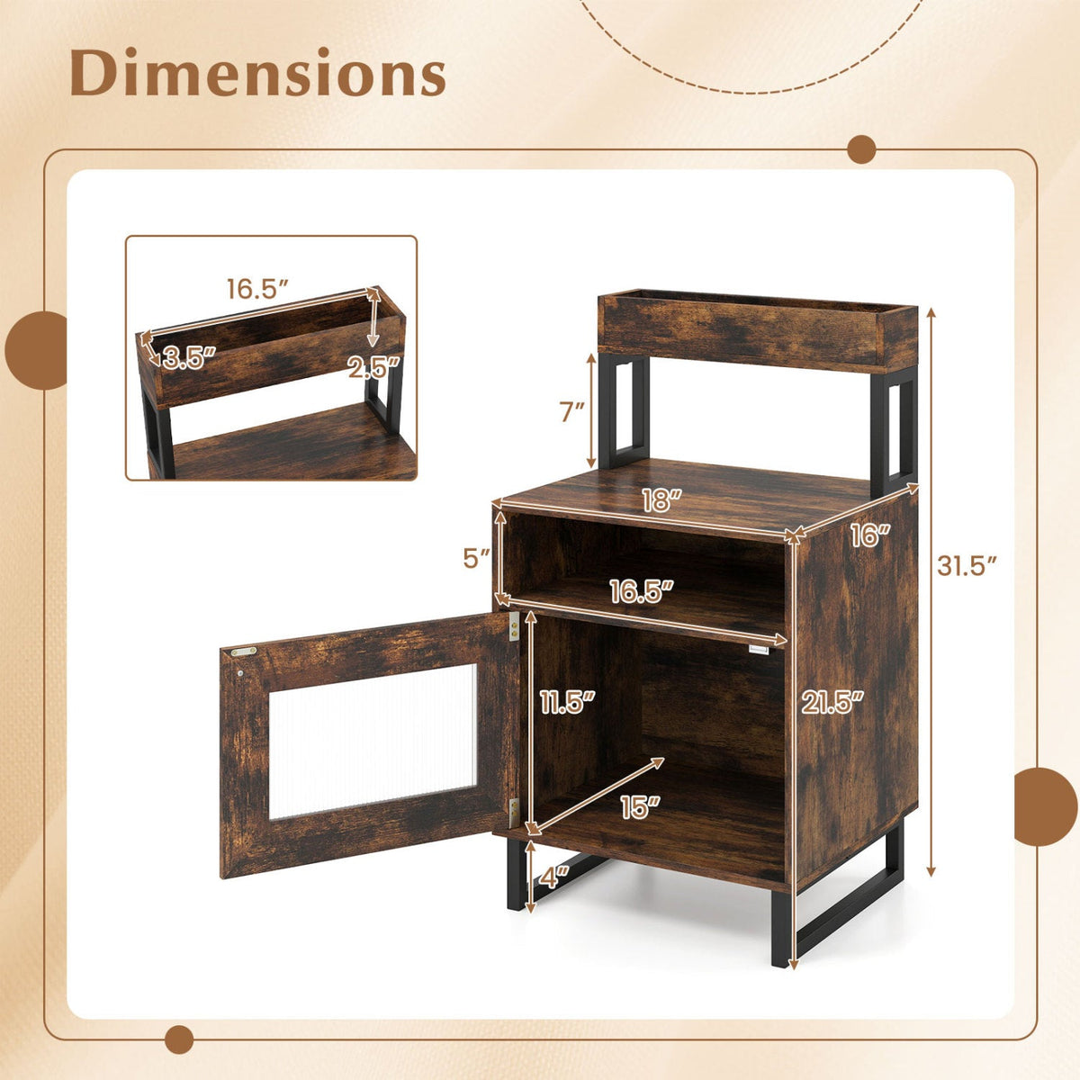 Modern Nightstand with RGB LED Lights