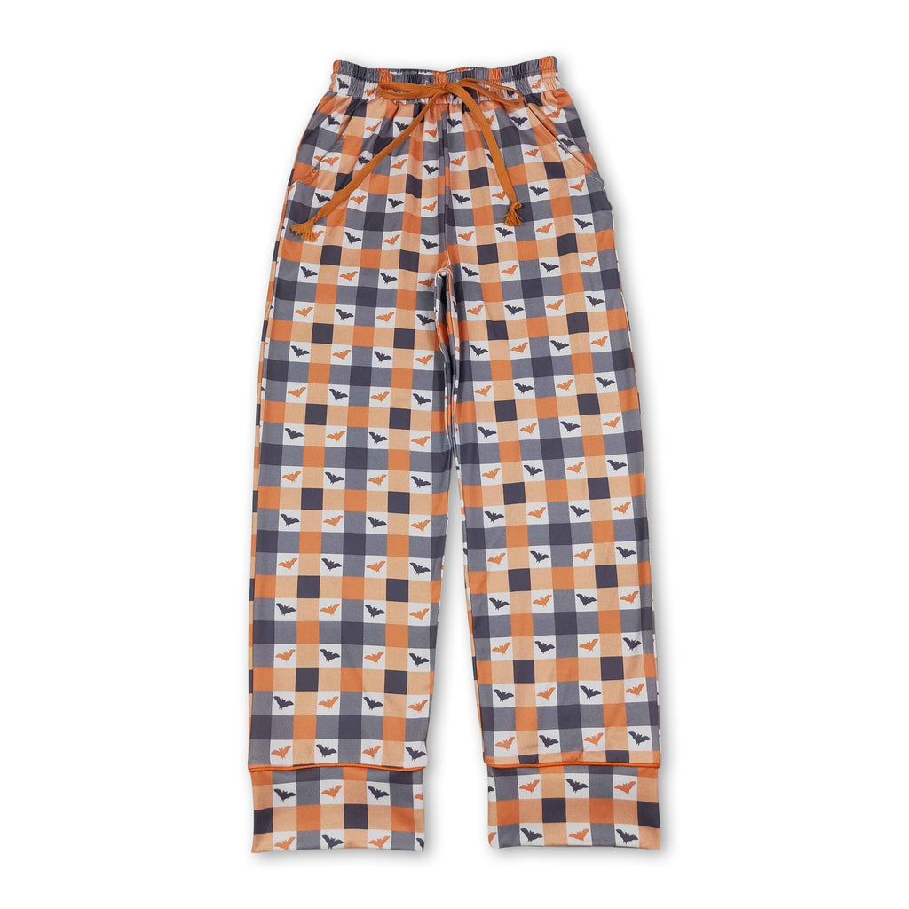 Plaid Bat Halloween Pajama Pants