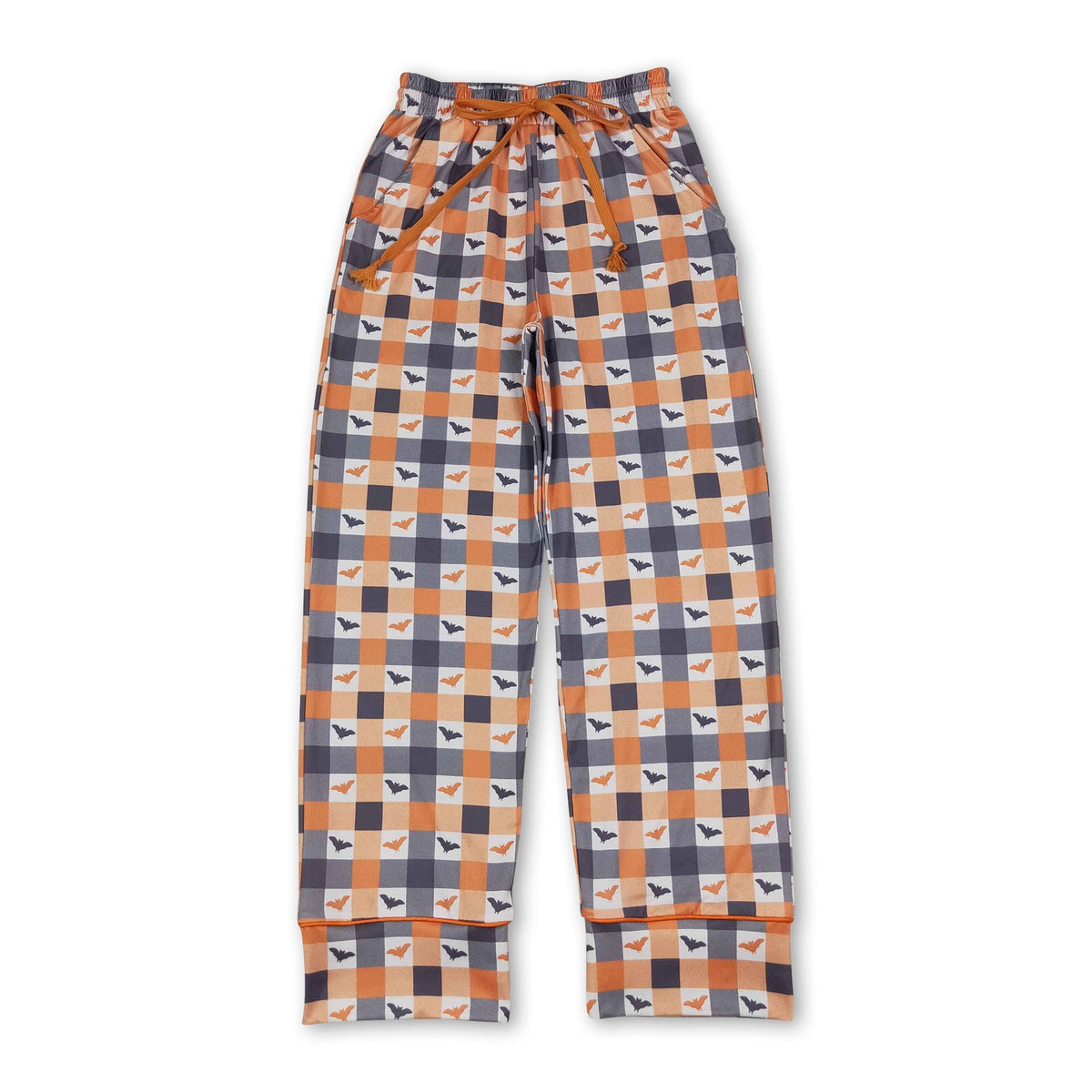 Plaid Bat Halloween Pajama Pants