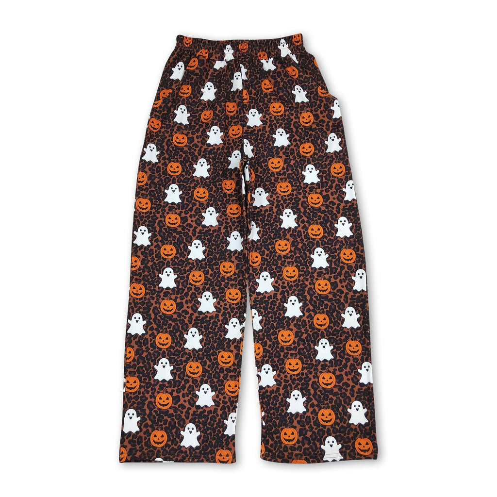 Leopard Ghost & Pumpkin Halloween Pants