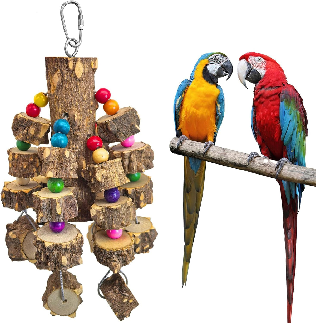 Natural Wood Parrot Chew Toy – Extra Large