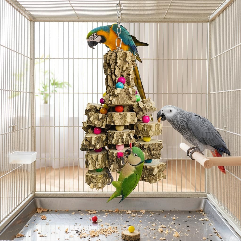 Natural Wood Parrot Chew Toy – Extra Large