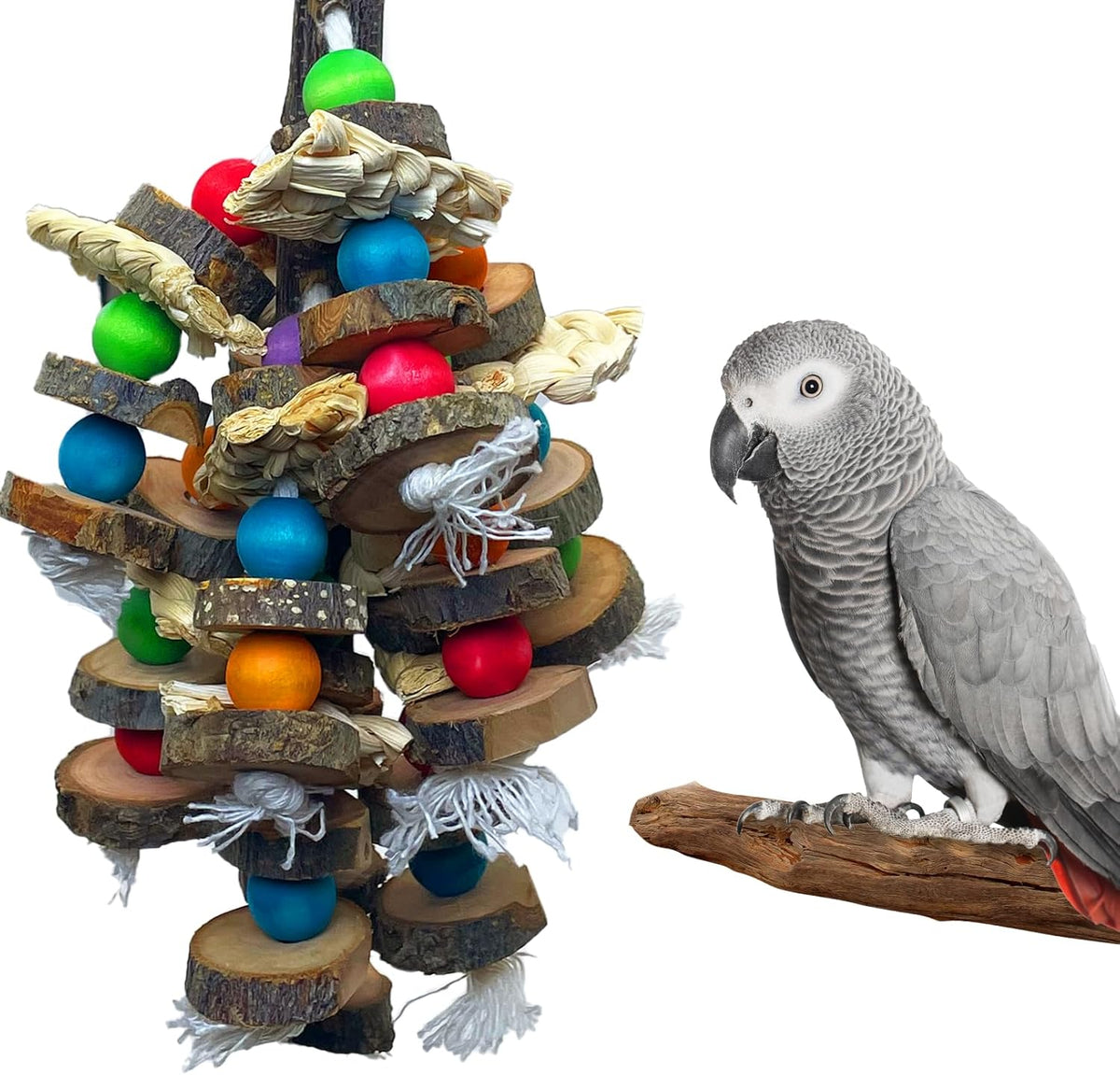 Natural Wood Parrot Chew Toy – Extra Large