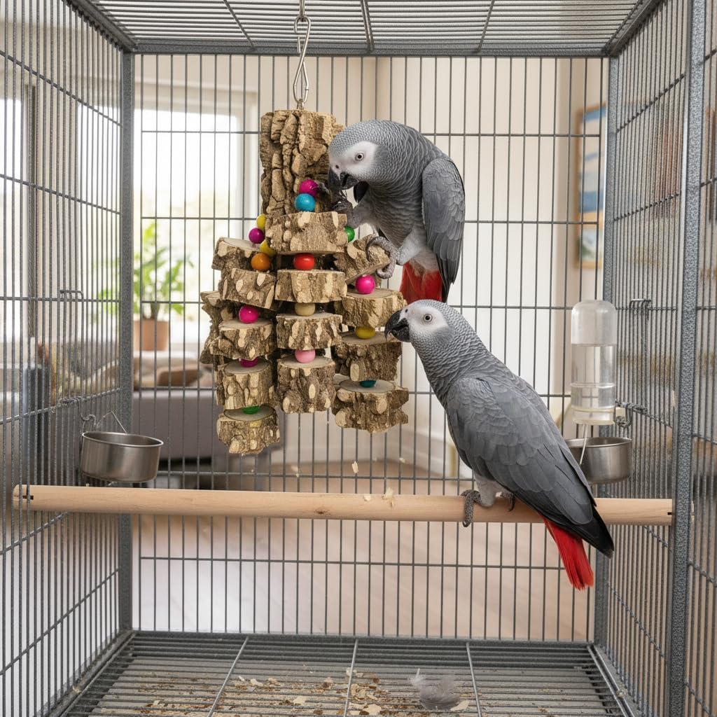 Natural Wood Parrot Chew Toy – Extra Large