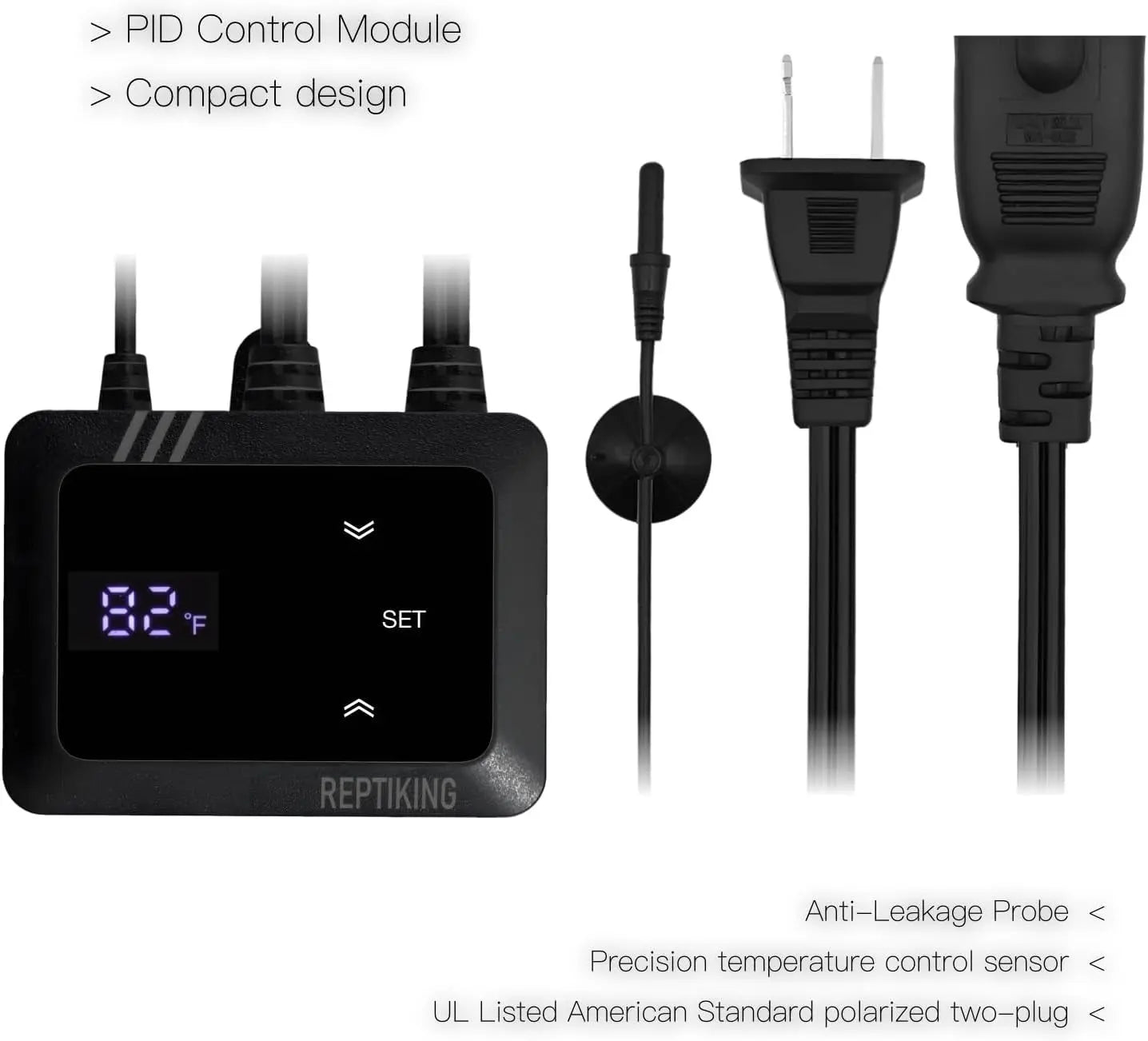 PID Dimming Reptile Thermostat – 200W Digital Heat Controller for Basking Lamps & Ceramic Emitters | 68–122°F