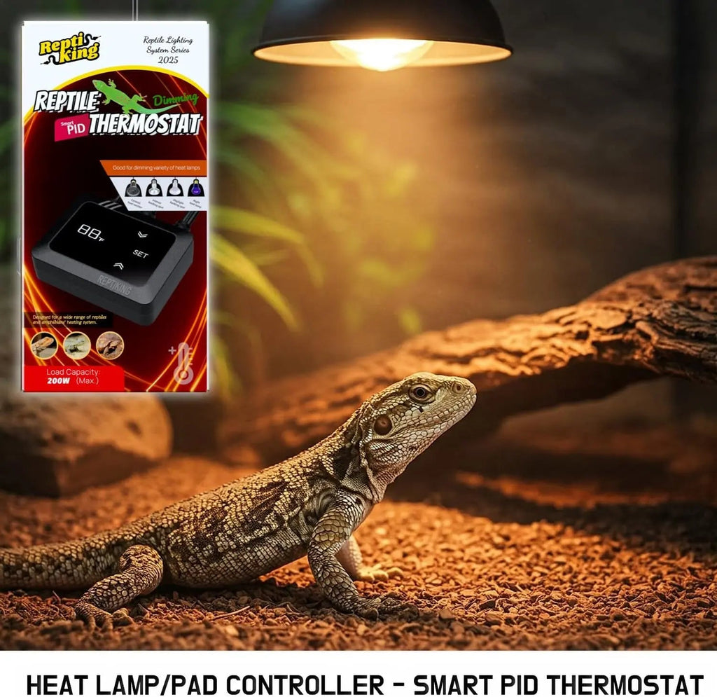 PID Dimming Reptile Thermostat – 200W Digital Heat Controller for Basking Lamps & Ceramic Emitters | 68–122°F