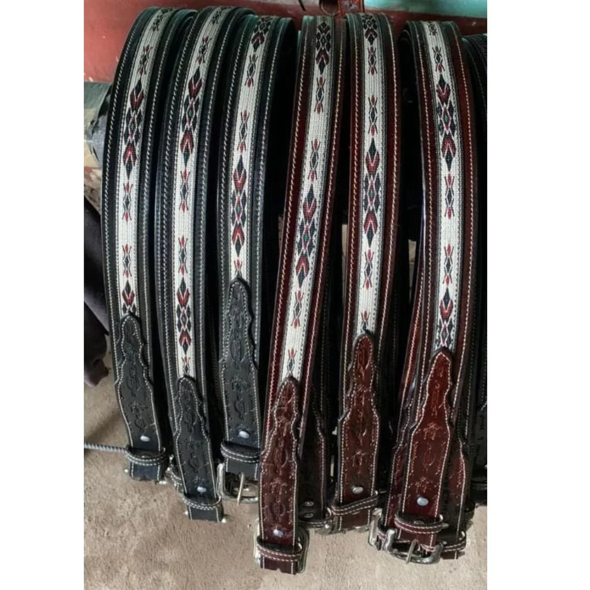 Hand-Tooled Western Leather Belt