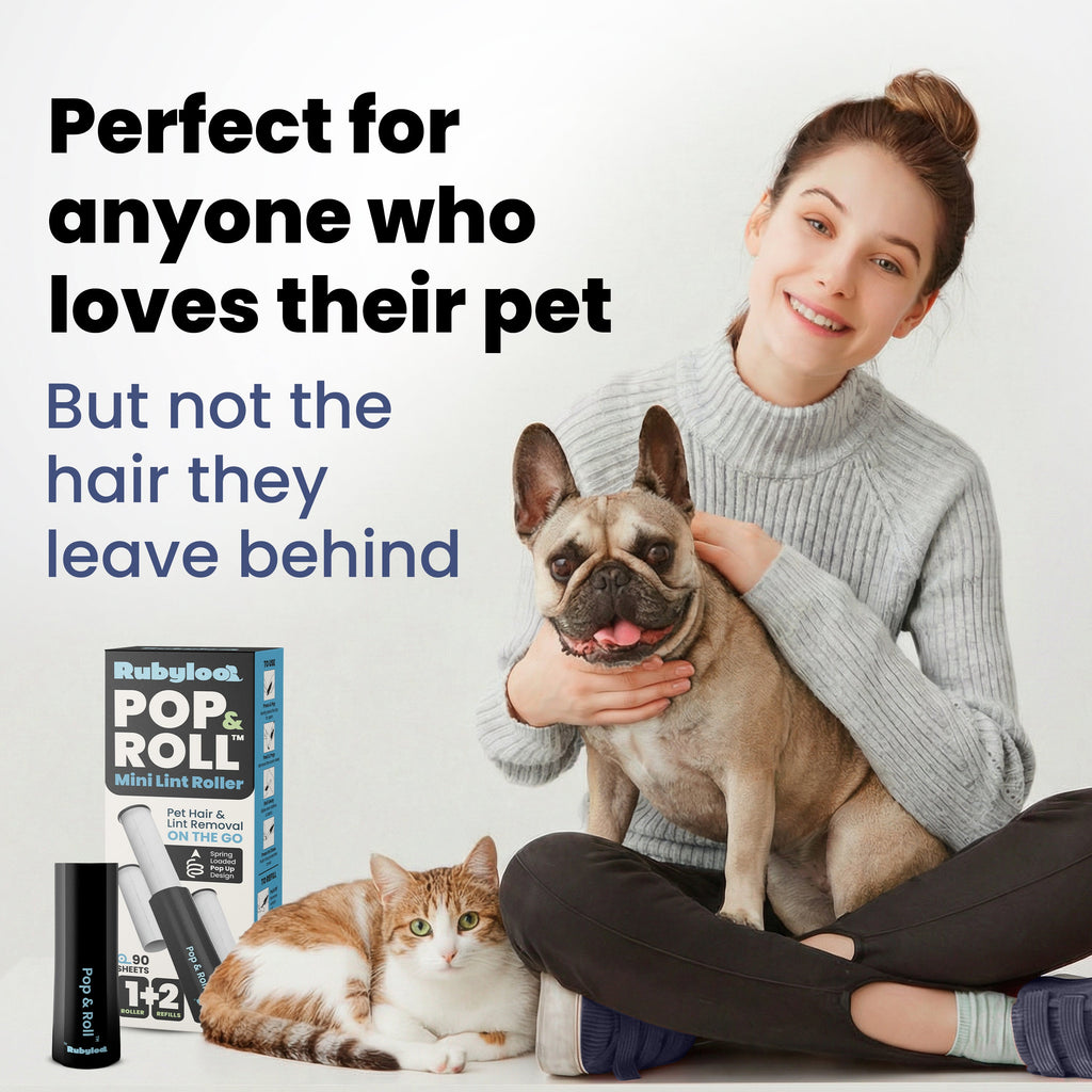 Pop & Roll Retractable Mini Lint Roller for Pet Hair