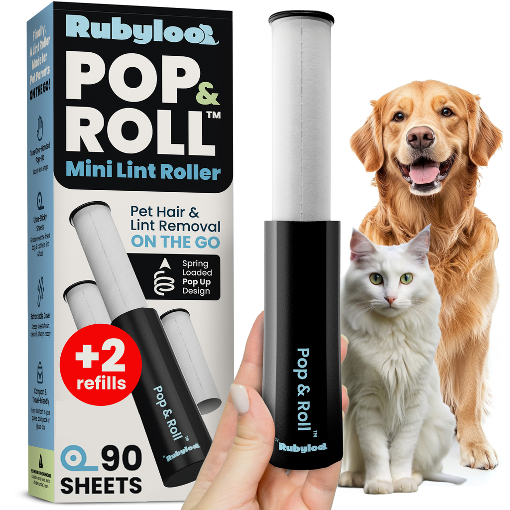 Pop & Roll Retractable Mini Lint Roller for Pet Hair