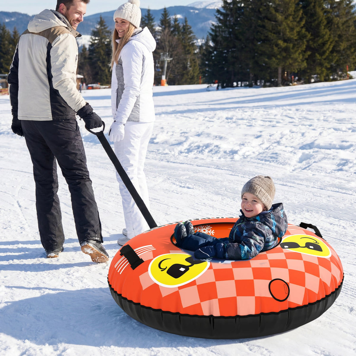 42" Heavy-Duty Inflatable Snow Tube with Tow Strap