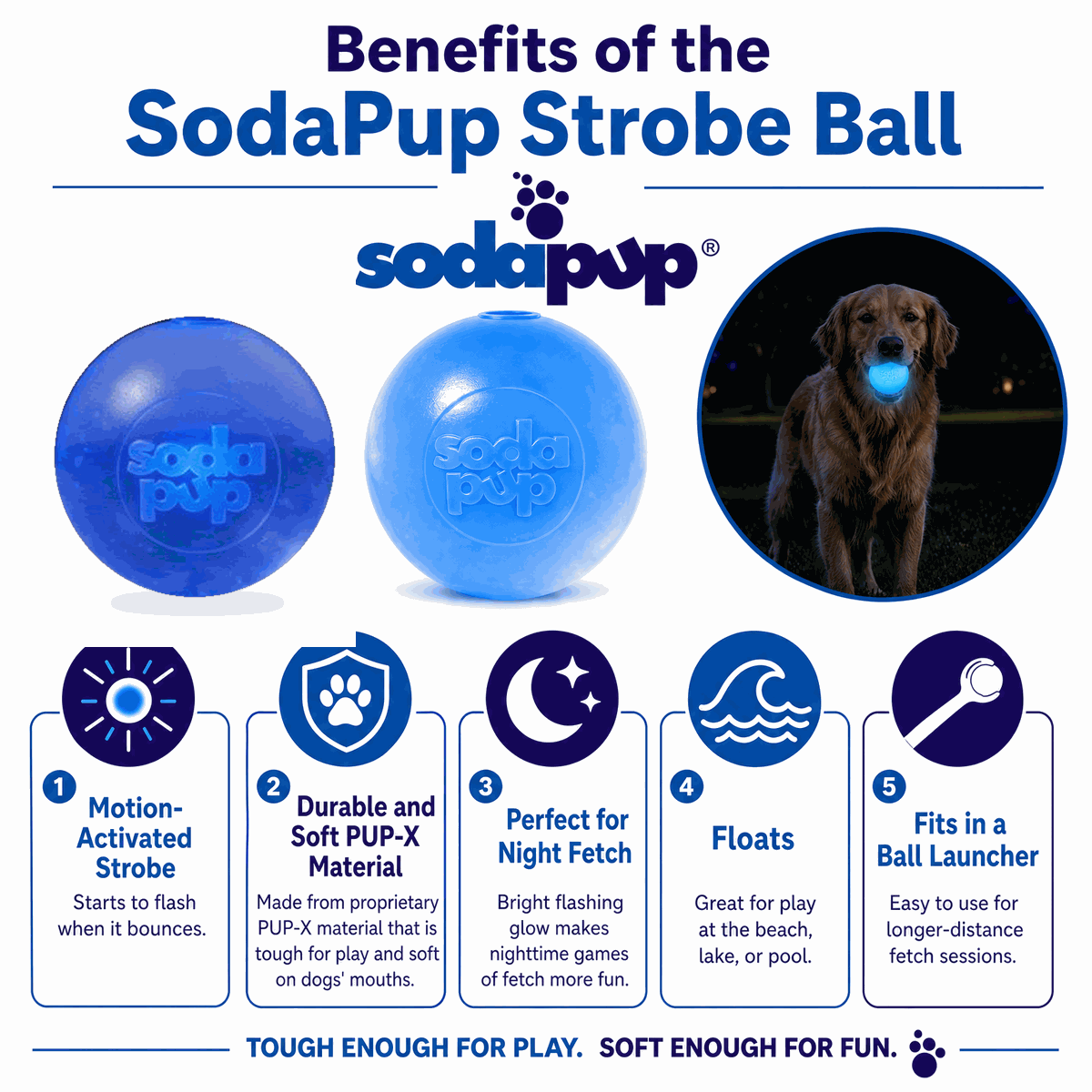 Strobe Light-Up Floating Dog Ball