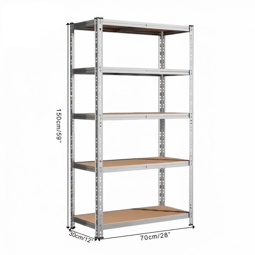 Heavy Duty Metal Garage Shelving Rack – 4/5/6-Tier Adjustable Steel Shelf | 2000+ lbs | Black & Silver