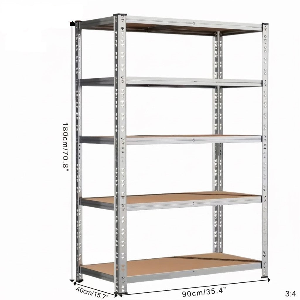 Heavy Duty Metal Garage Shelving Rack – 4/5/6-Tier Adjustable Steel Shelf | 2000+ lbs | Black & Silver