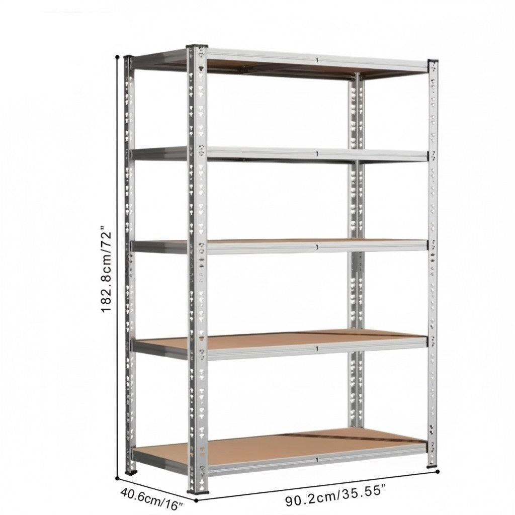 Heavy Duty Metal Garage Shelving Rack – 4/5/6-Tier Adjustable Steel Shelf | 2000+ lbs | Black & Silver