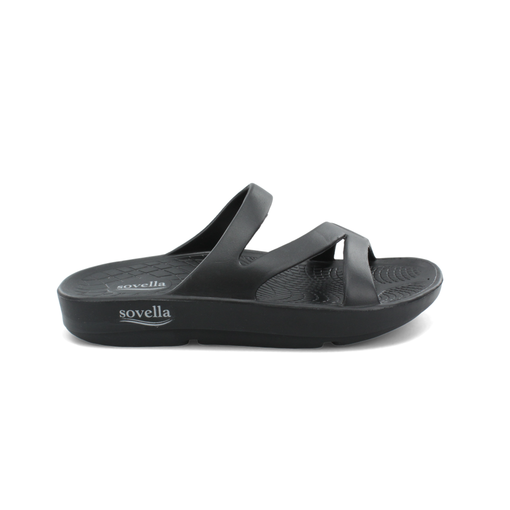 Sovella Women's PF Slide Recovery Sandal – Black