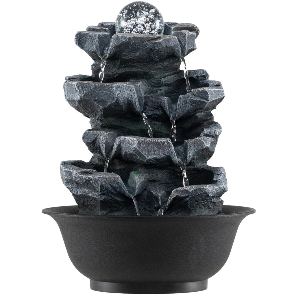 Tabletop Water Fountain with Rolling Crystal Ball & Color-Changing LED