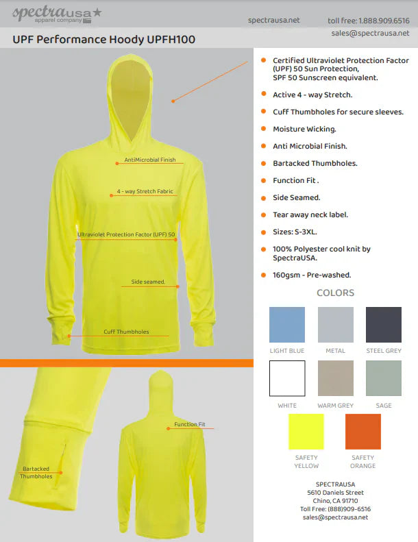 UPF 50 Performance Hoodie – Sun Protection, Moisture Wicking