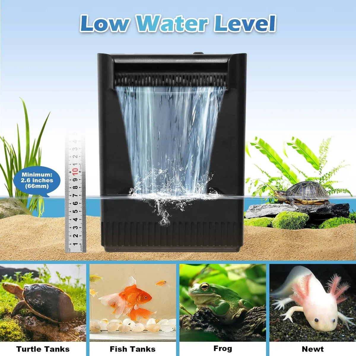 UV Aquarium Internal Filter – 4-Stage Filtration with 254nm UV Light