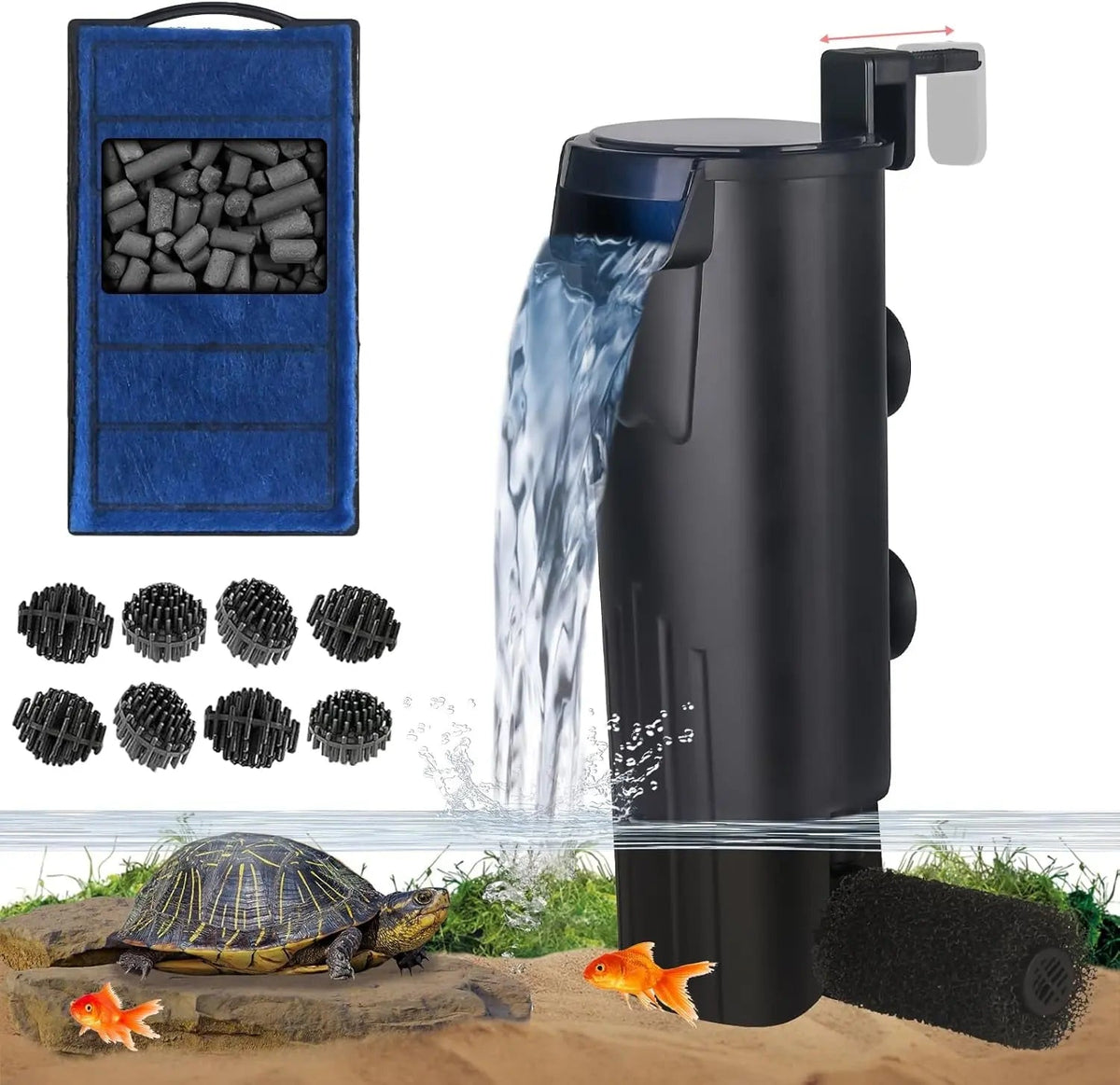 UV Aquarium Internal Filter – 4-Stage Filtration with 254nm UV Light