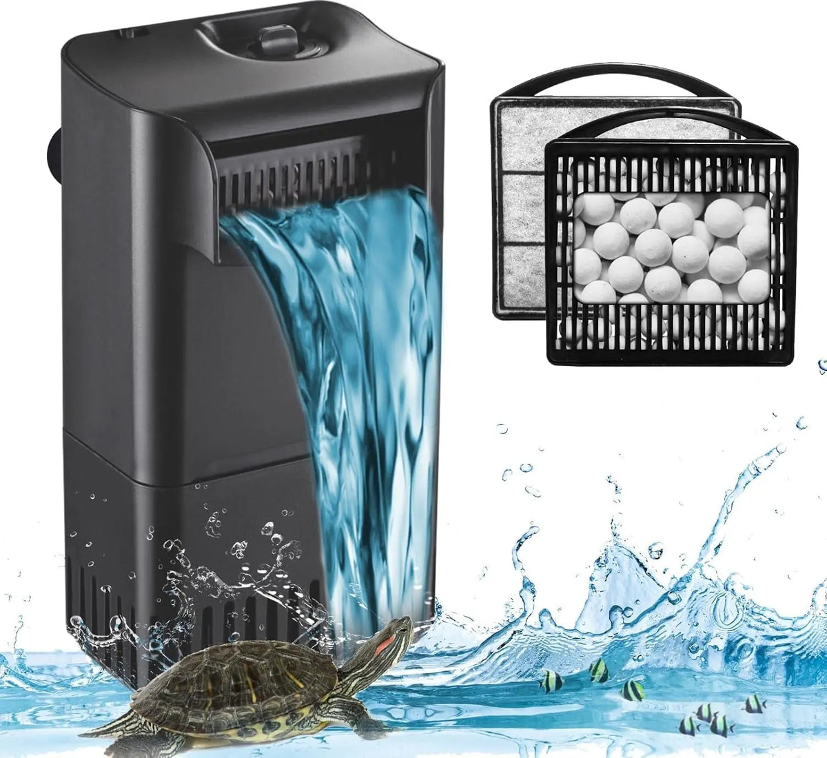 UV Aquarium Internal Filter – 4-Stage Filtration with 254nm UV Light