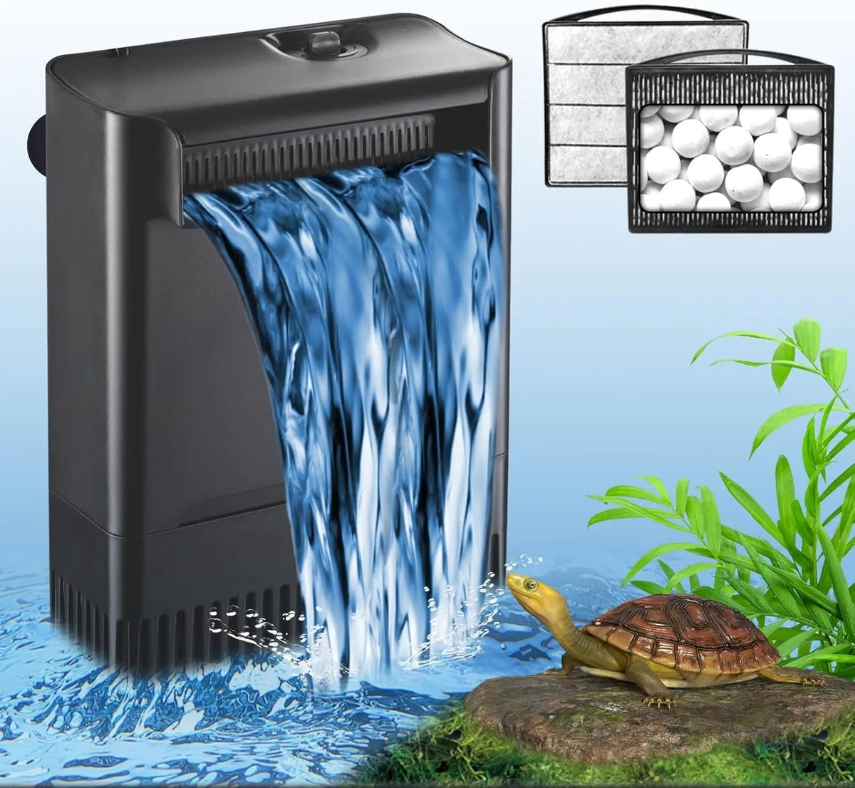 UV Aquarium Internal Filter – 4-Stage Filtration with 254nm UV Light