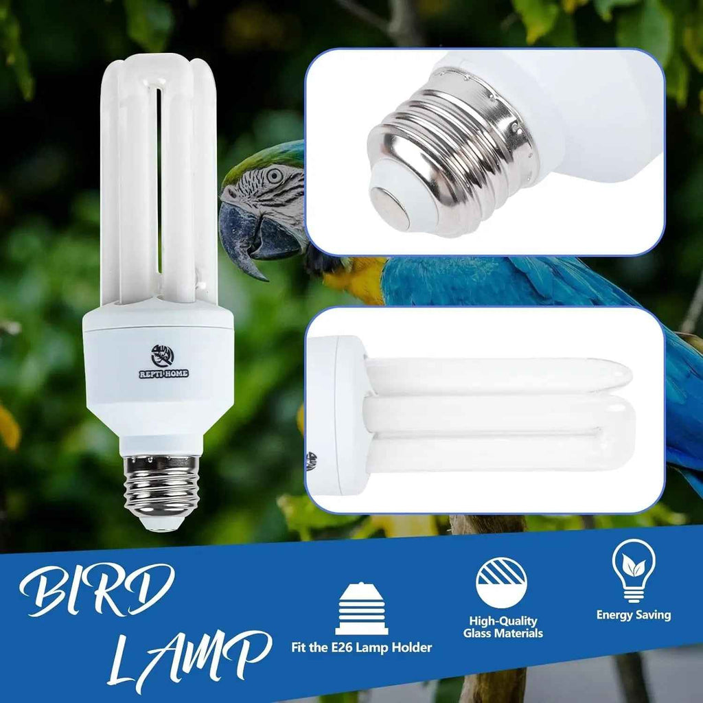 Bird lamp with E26 holder and energy-saving features on a blurred natural background