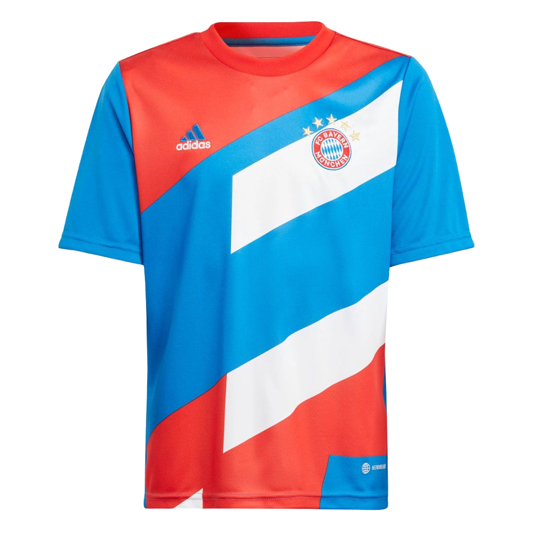 adidas Youth FC Bayern München Pre-Match Jersey - Red / Bright Royal (HU1260)