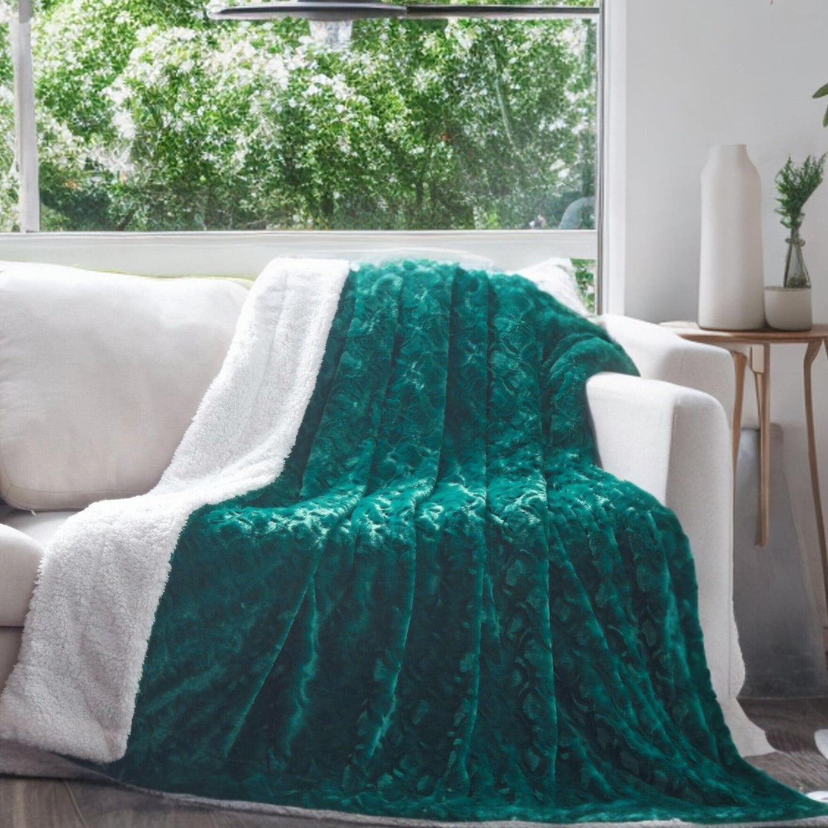 Mermaid Scale Sherpa Throw Blanket