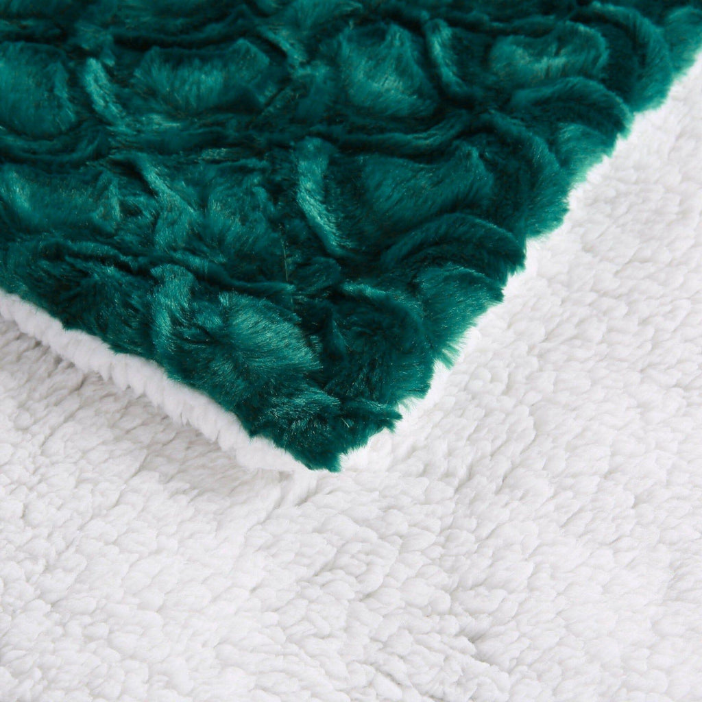 Mermaid Scale Sherpa Throw Blanket