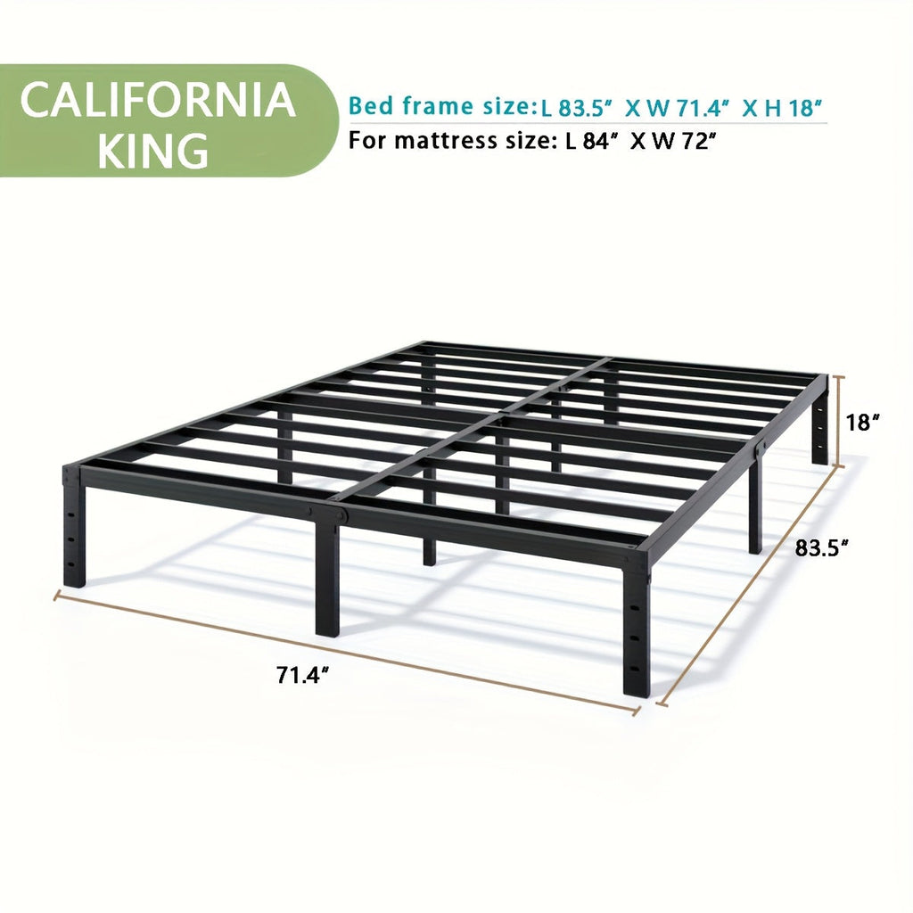 Heavy-Duty Metal Platform Bed Frame – No Box Spring Needed, Under-Bed Storage, Multiple Heights