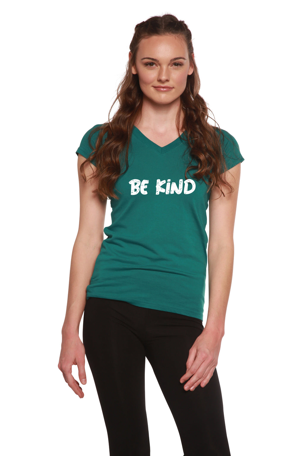 Be Kind Bamboo V-Neck Cap Sleeve T-Shirt